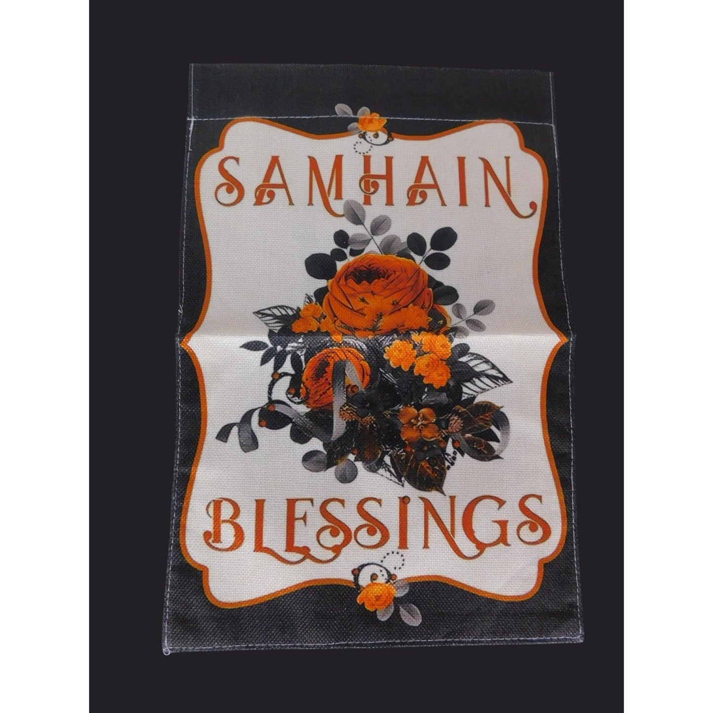 Samhain Blessings Garden Flag Halloween Fall Outdoor Banner Autumn Pagan Wicca