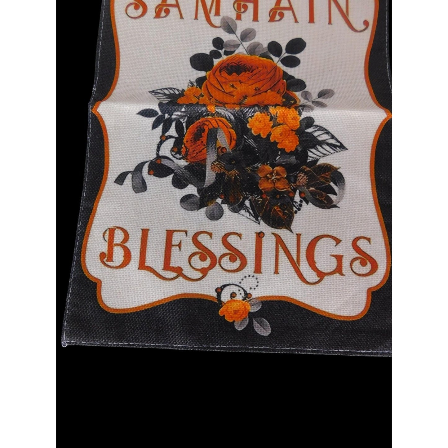 Samhain Blessings Garden Flag Halloween Fall Outdoor Banner Autumn Pagan Wicca