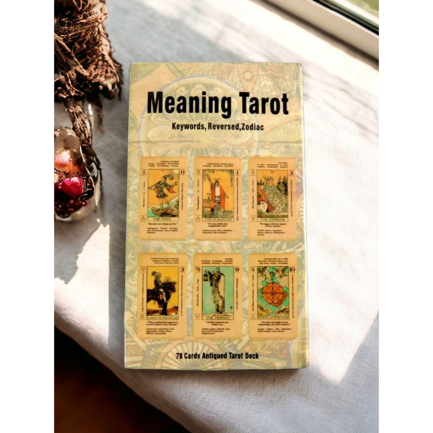 Signification du Tarot Jeu de Tarot Antique 78 Cartes de Tarot Sorcière Païenne Wiccan Divination