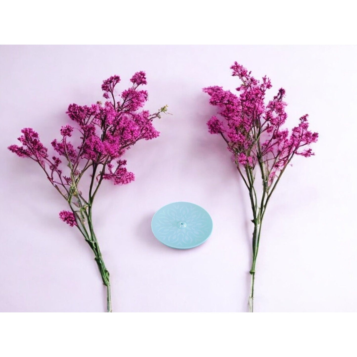 Porte-encens en céramique floral bleu 4" Décoration d'intérieur