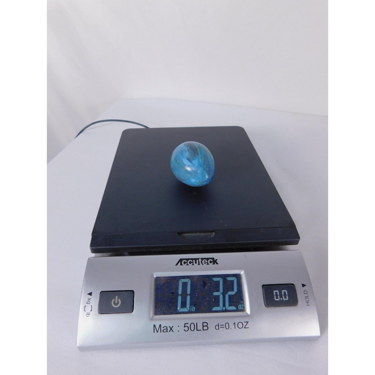 Small Blue Apatite Polished Egg Palm Stone Crystal Healing Witch Altar Decor