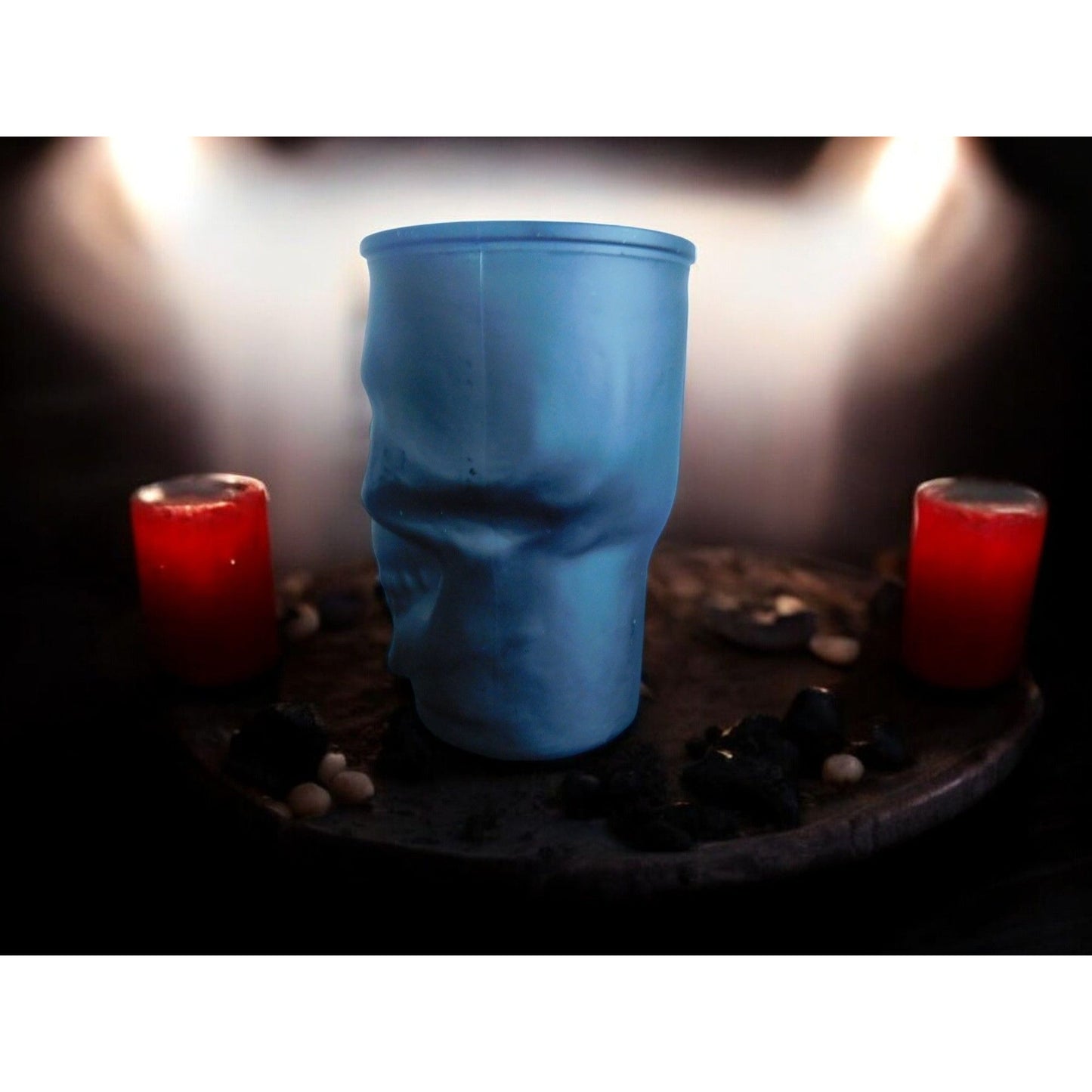 Tasse en verre noir mat avec tête de mort, tasse à café et thé gothique de 20 oz avec poignée, décoration d'Halloween