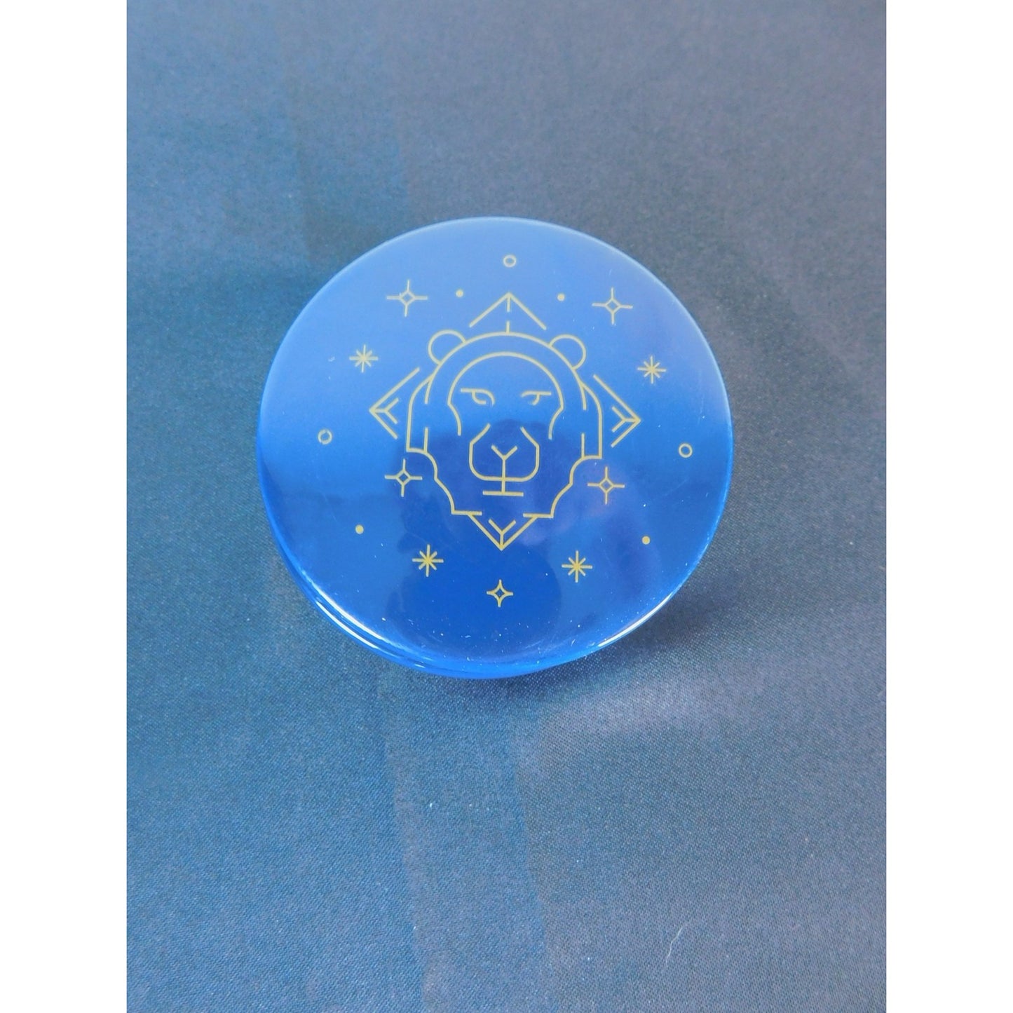 Leo Zodiac Trinket Box Blue Glass Astrological Lion Star Sign Jewelry Dish Gift