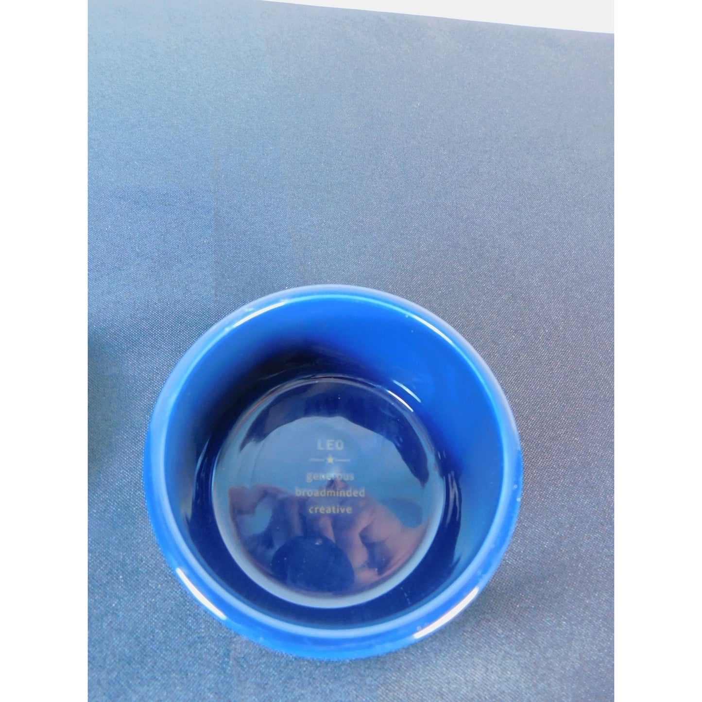Leo Zodiac Trinket Box Blue Glass Astrological Lion Star Sign Jewelry Dish Gift