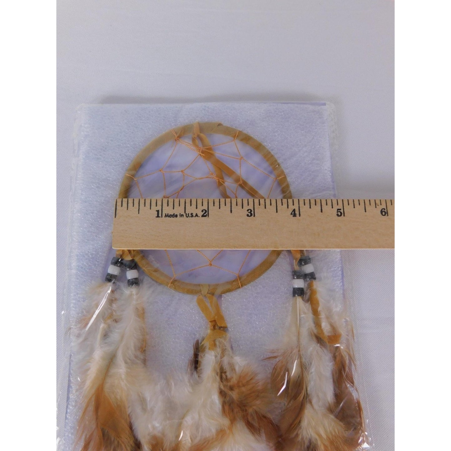 Brown Feather Dream Catcher Small Native American Wall Hanging Mystical Decor