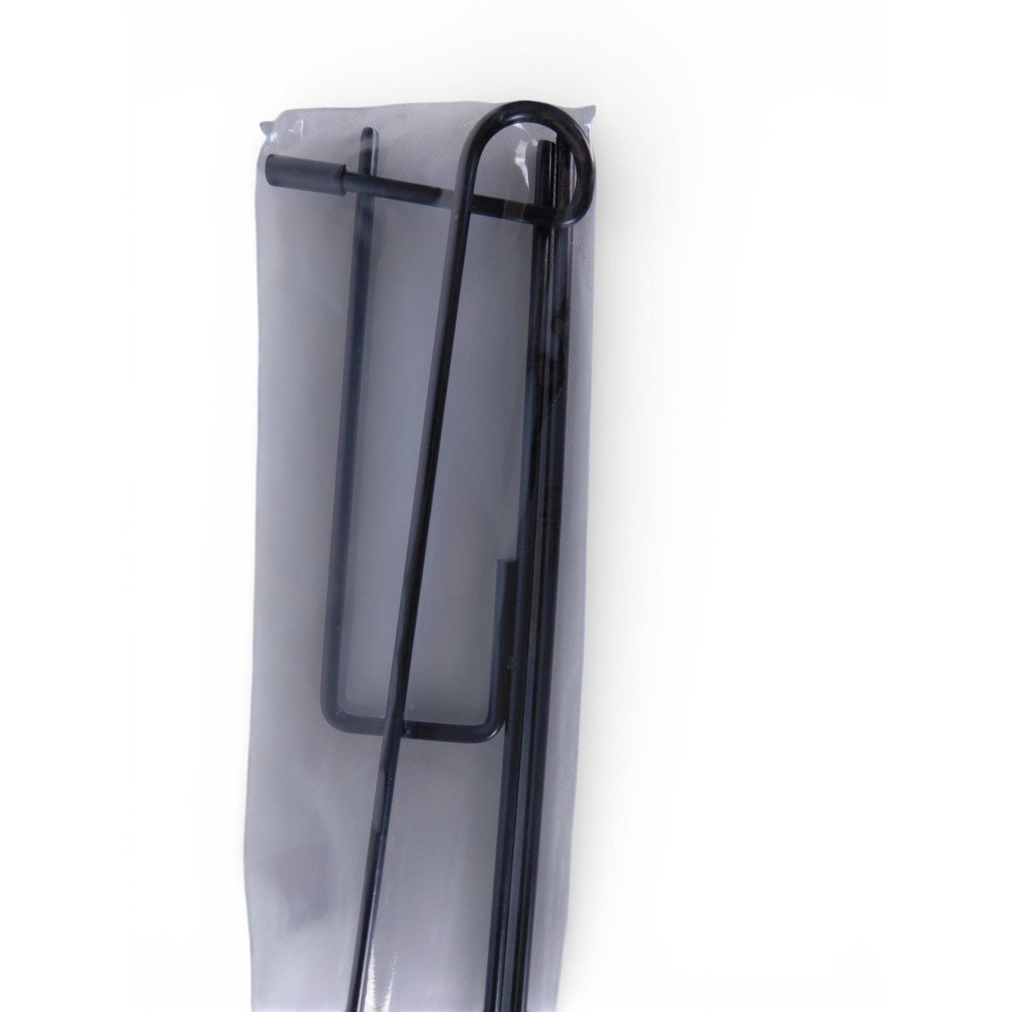 35" Black Garden Flag Holder - Metal Yard Stake with Anti-Wind Clips & Stoppers