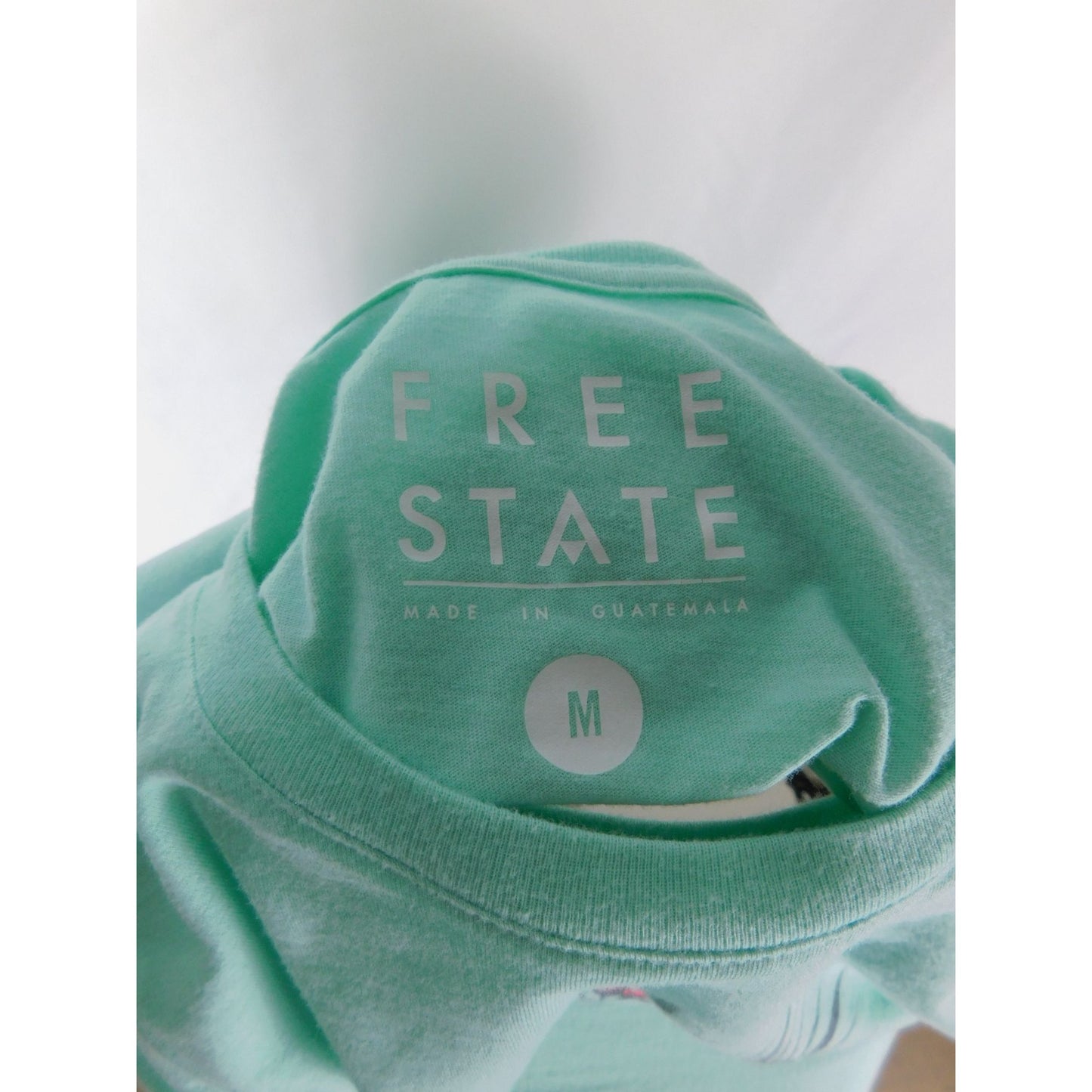 Free State M Moon & Flowers Tee Celestial Witchcore Graphic Shirt Aqua