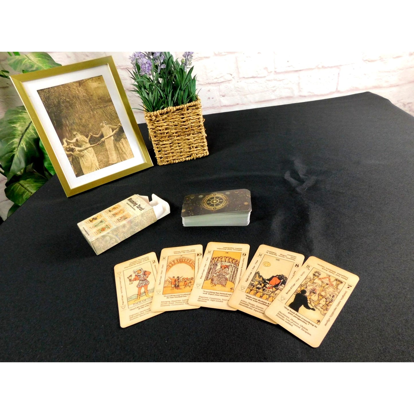 Signification du Tarot Jeu de Tarot Antique 78 Cartes de Tarot Sorcière Païenne Wiccan Divination