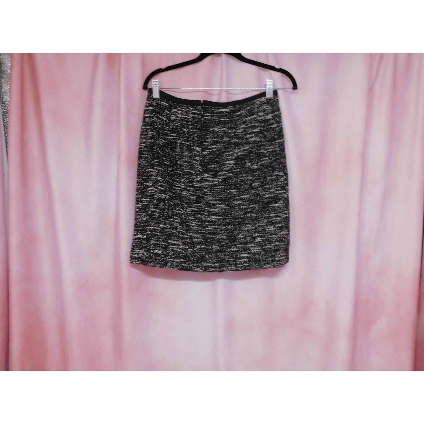 Mini-jupe en tweed mélangé de laine Talbots Petites pour femmes 4P avec poches noires