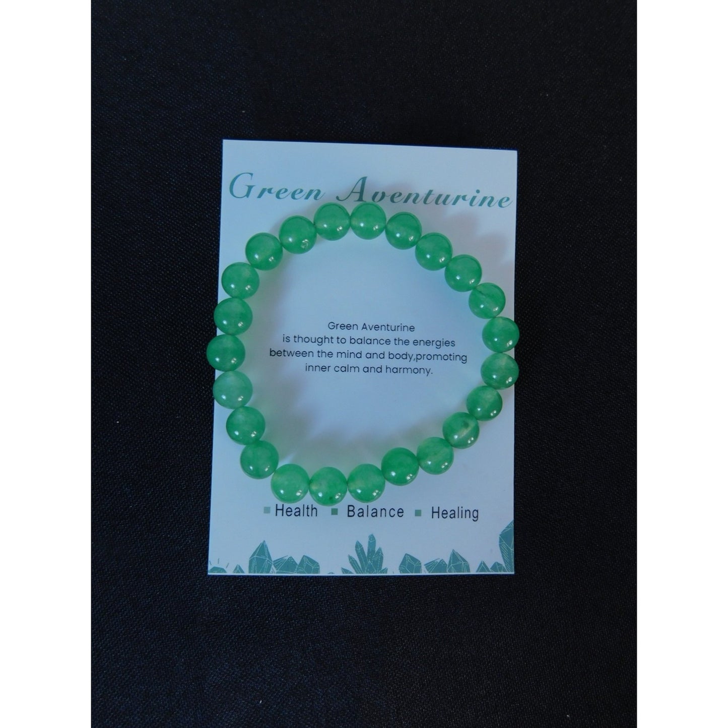 Green Aventurine Bead Bracelet Stretch Crystal Healing Energy Balance Gemstone J