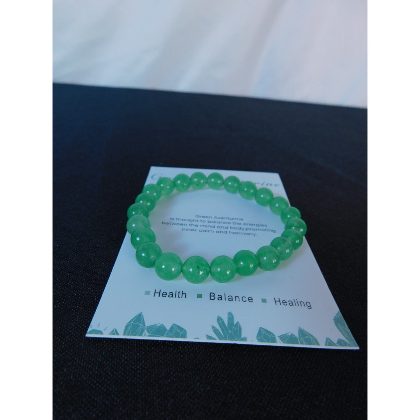 Green Aventurine Bead Bracelet Stretch Crystal Healing Energy Balance Gemstone J