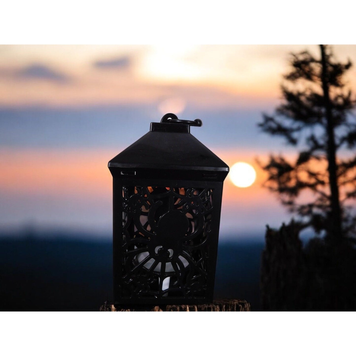 Gothic Black Decorative Lantern Battery Operated Light Witchy Decor