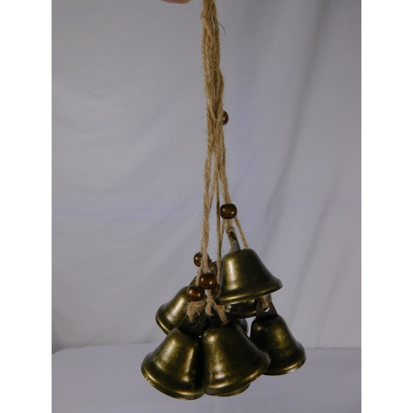 Witch Protection Bells Antique Brass Hanging Decor With Jute Rope