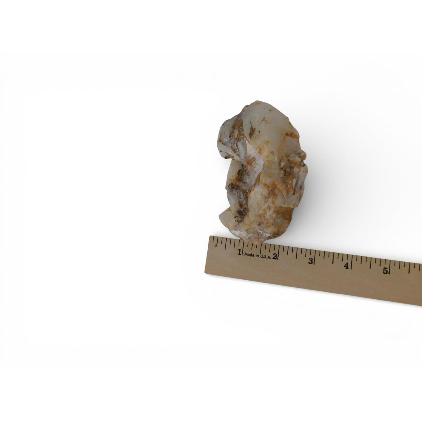 Raw Milky Quartz Stone w Iron Staining 10.4 oz Altar Crystal Decor