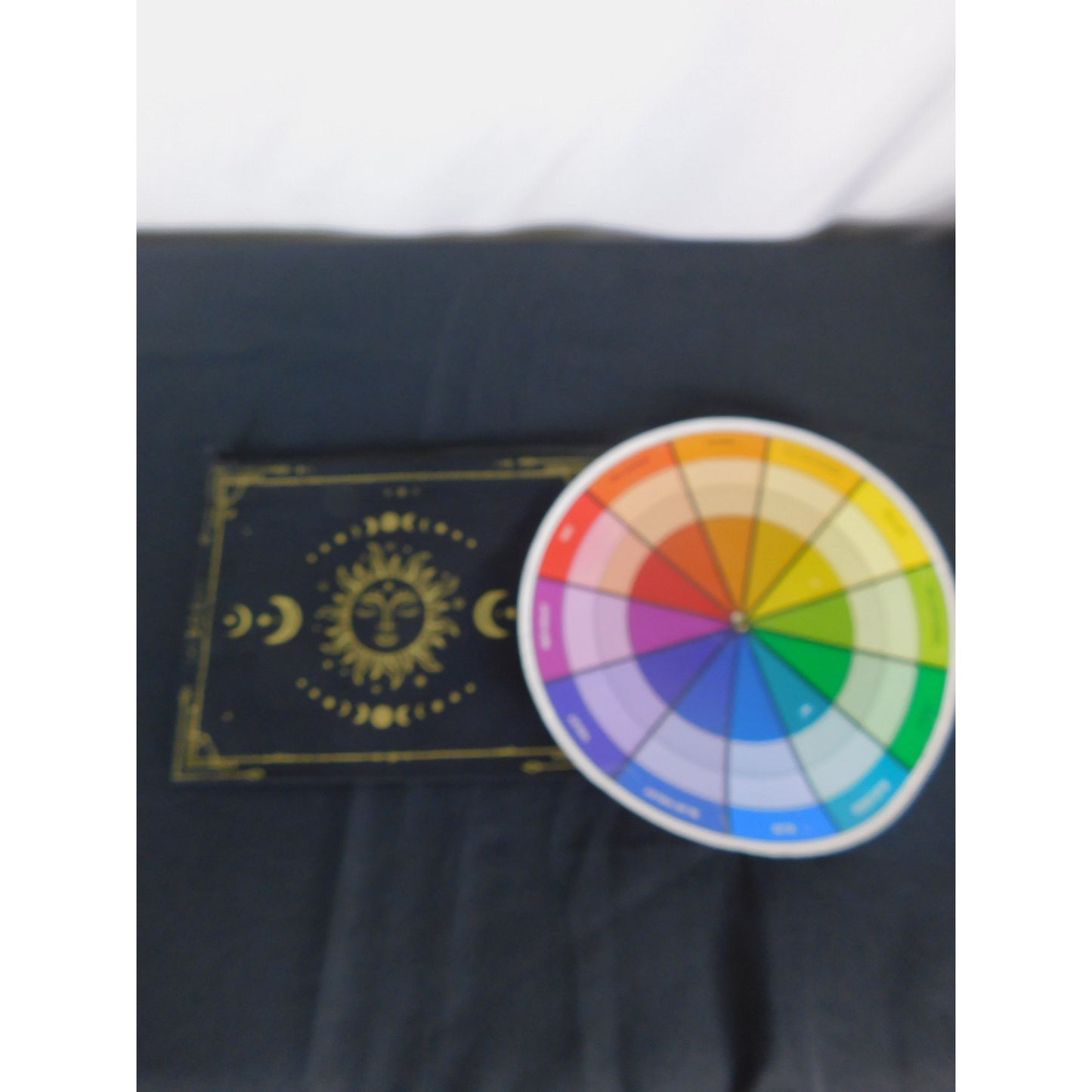 Zippered Canvas Pouch With Sun & Moon Design