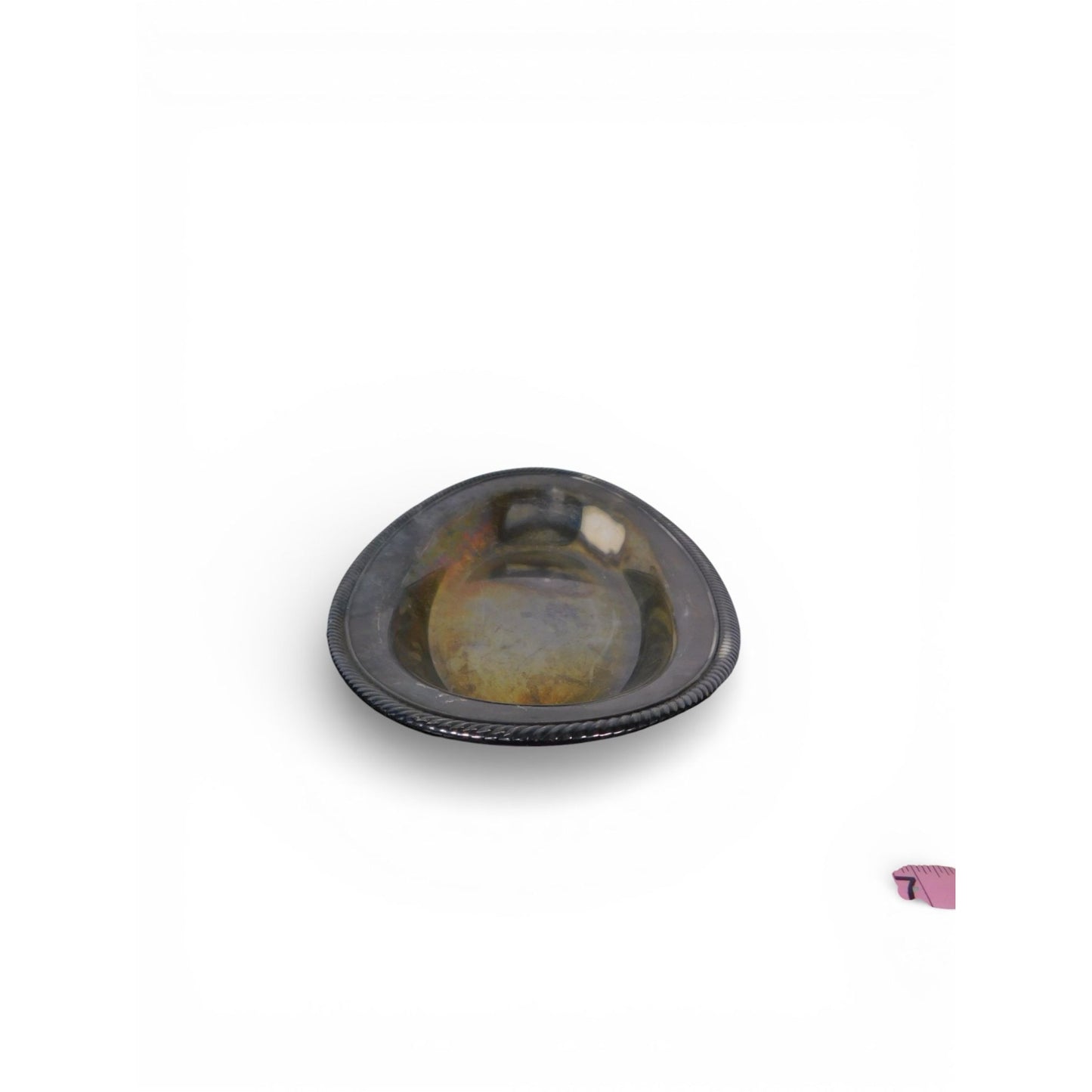 Wm Rogers Silverplate Oval Serving Platter Rope Edge 12.5” Vintage