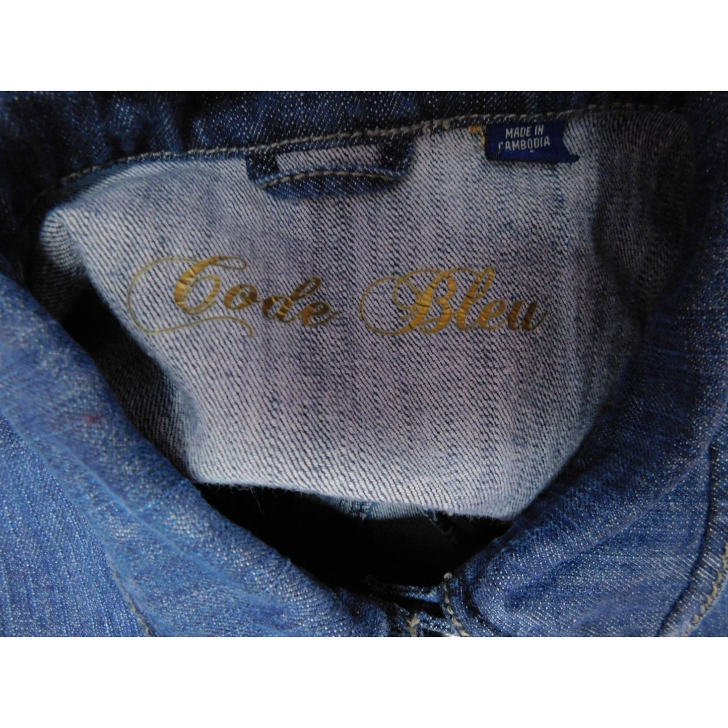 Vtg Code Bleu Womens Blue Denim Jacket Decorative Front Pockets Sz M