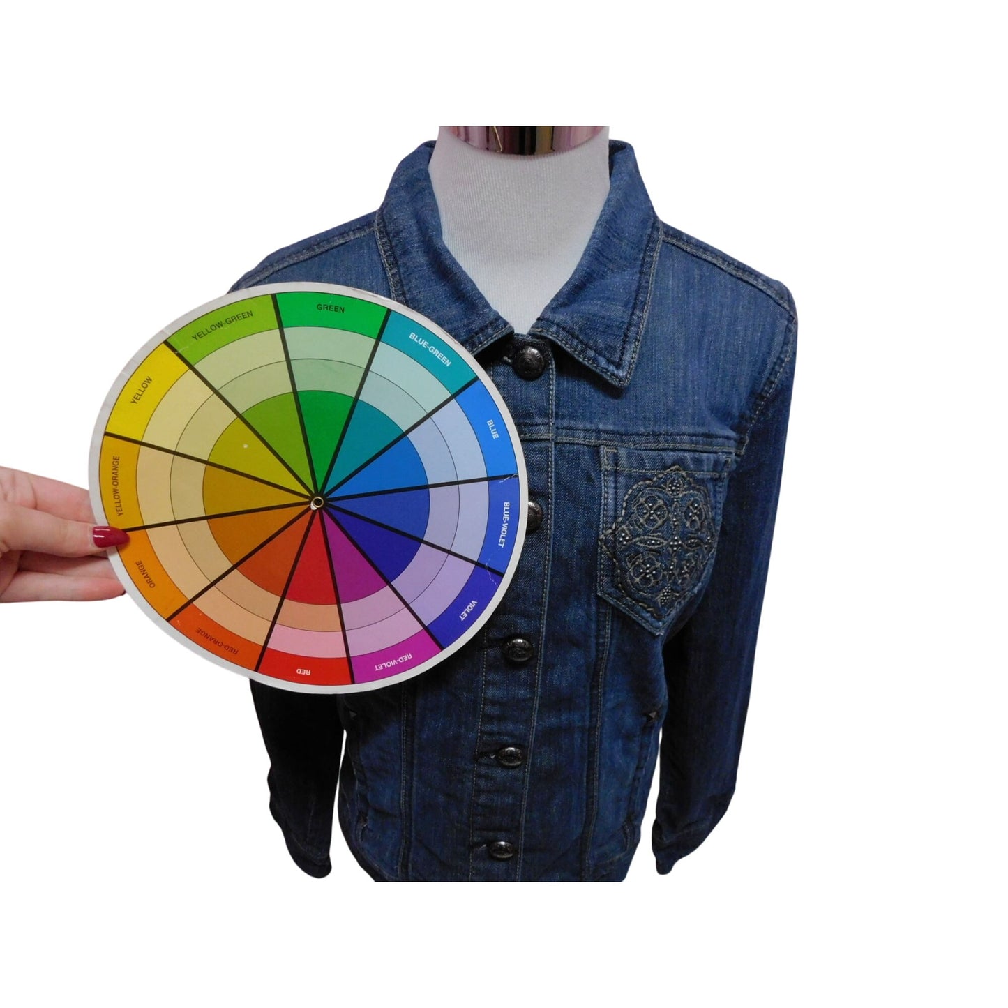 Vtg Code Bleu Womens Blue Denim Jacket Decorative Front Pockets Sz M