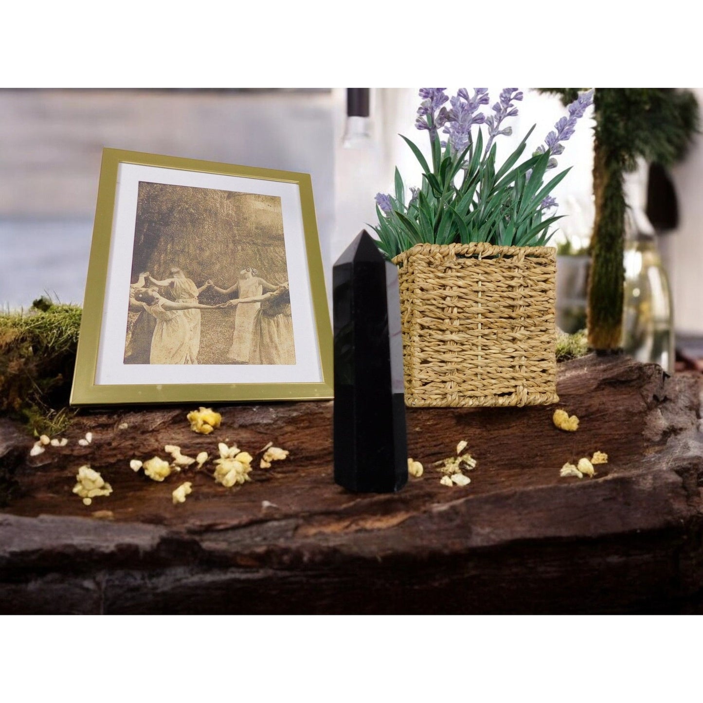 Black Obsidian Crystal Tower Point 3" For Healing Meditation & Home Decor