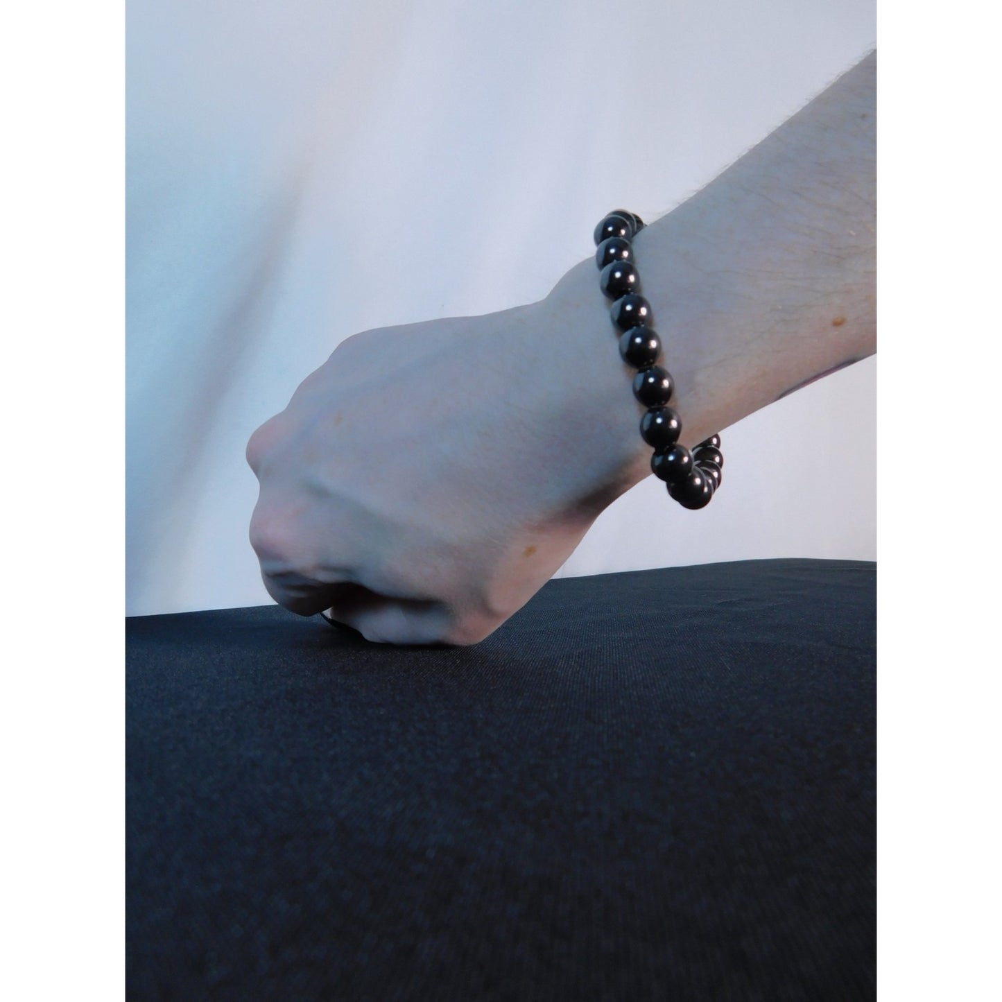 Hematite Stretch Bracelet Unisex Grounding Protection Strength Crystal Jewelry