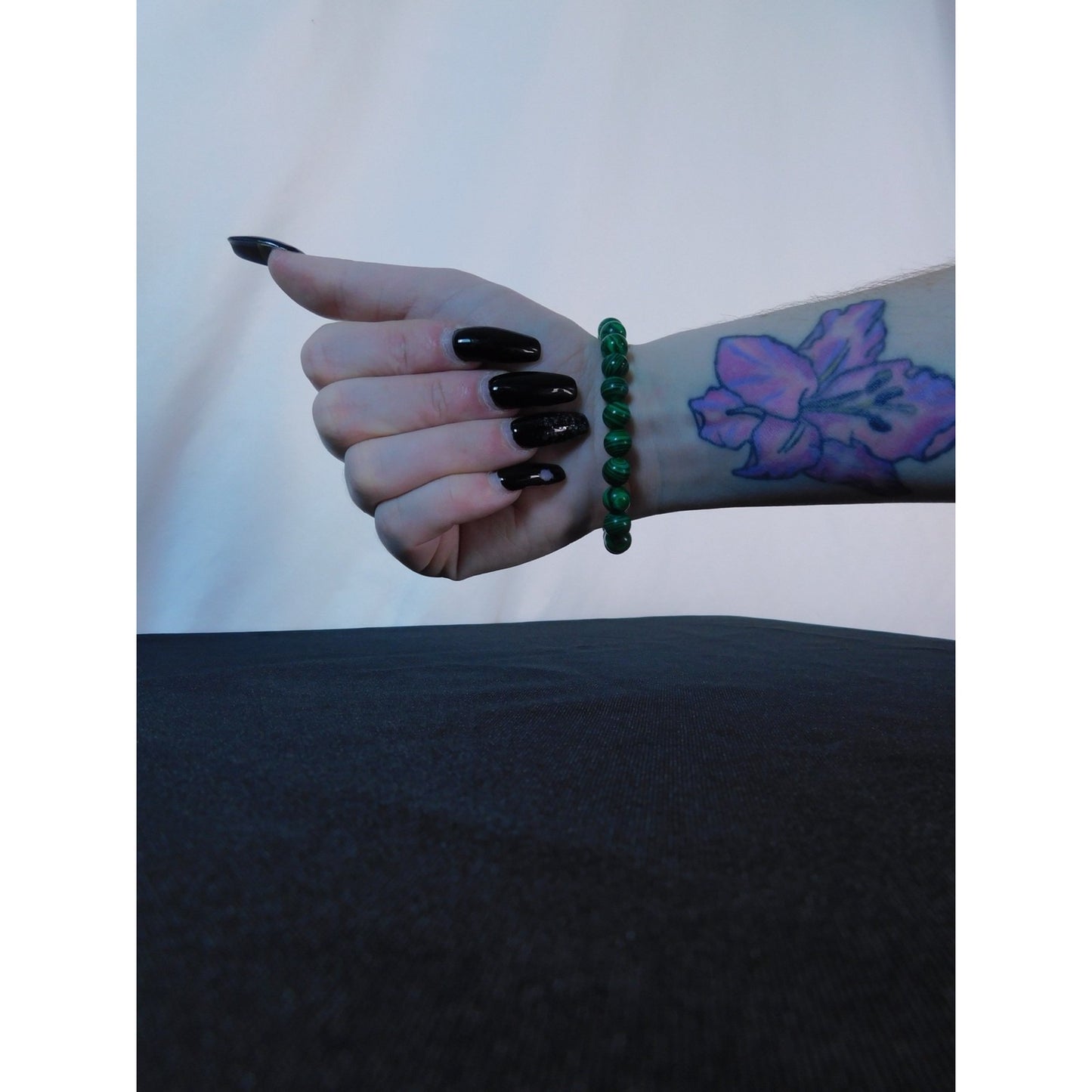 Malachite Beaded Bracelet Stretch Green Crystal Gemstone Healing Energy Jewelry