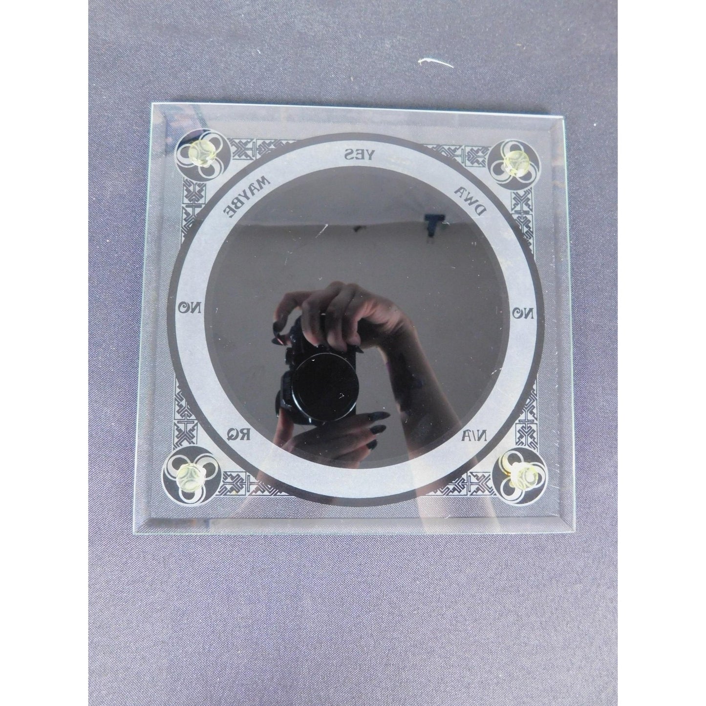 Glass Pentacle Pendulum Board 8" Scrying Altar Tile