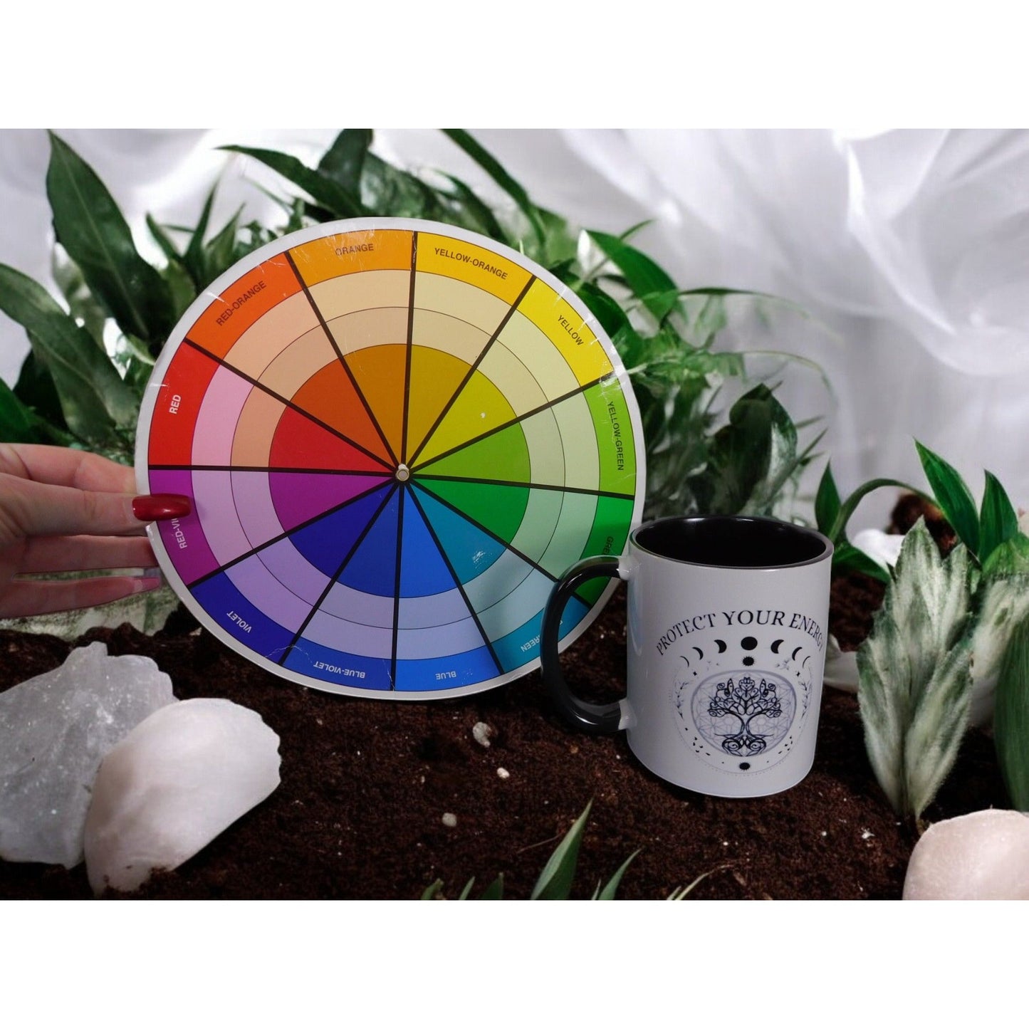 Protect Your Energy Mug Witchy Moon Phases Tree of Life Magical Gift