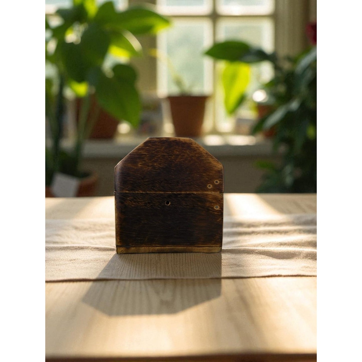 Wooden Incense Burner Box Holder Aromatherapy Cone Stick Storage Rustic Decor