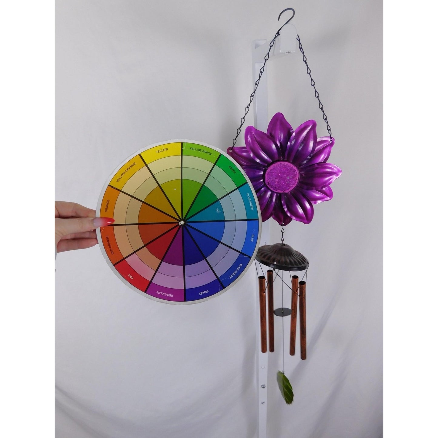 Purple Flower Metal Wind Chime Outdoor Garden Yard Decor Copper Tubes Hanging