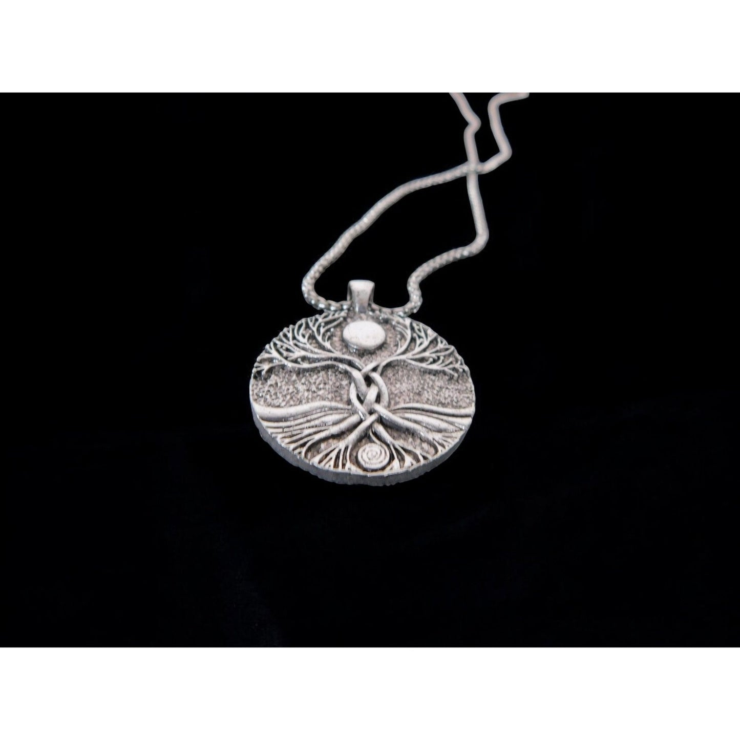 Tree Of Life Pendant Necklace 1.4" Diameter Silver-Tone Finish 23.5" Chain