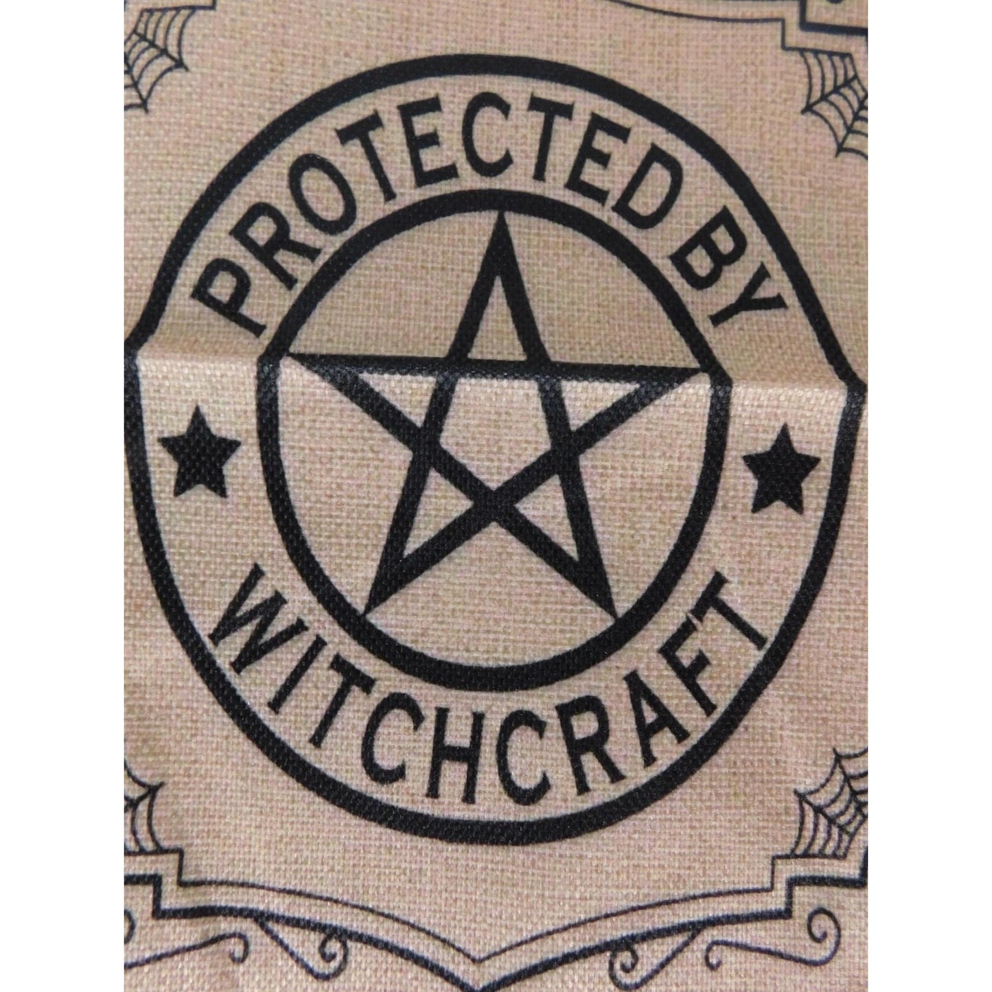 Protected by Witchcraft Garden Flag Halloween Outdoor Yard Banner Pagan Wicca
