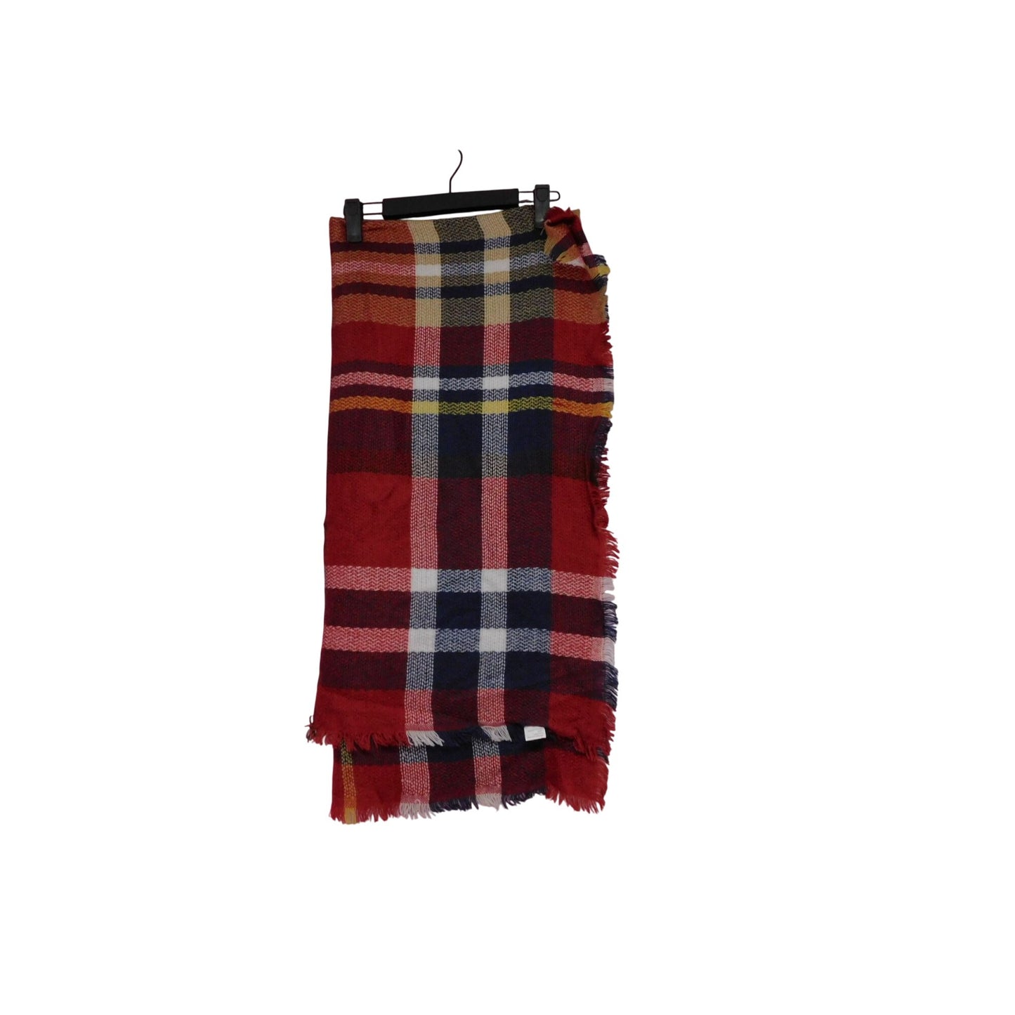 Écharpe-couverture à carreaux écossais rouge bleu marine classique de grande taille et légère, 55"
