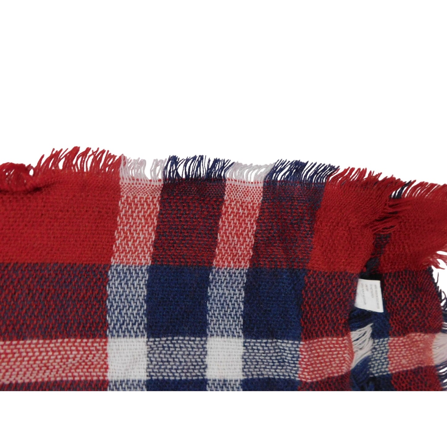 Écharpe-couverture à carreaux écossais rouge bleu marine classique de grande taille et légère, 55"