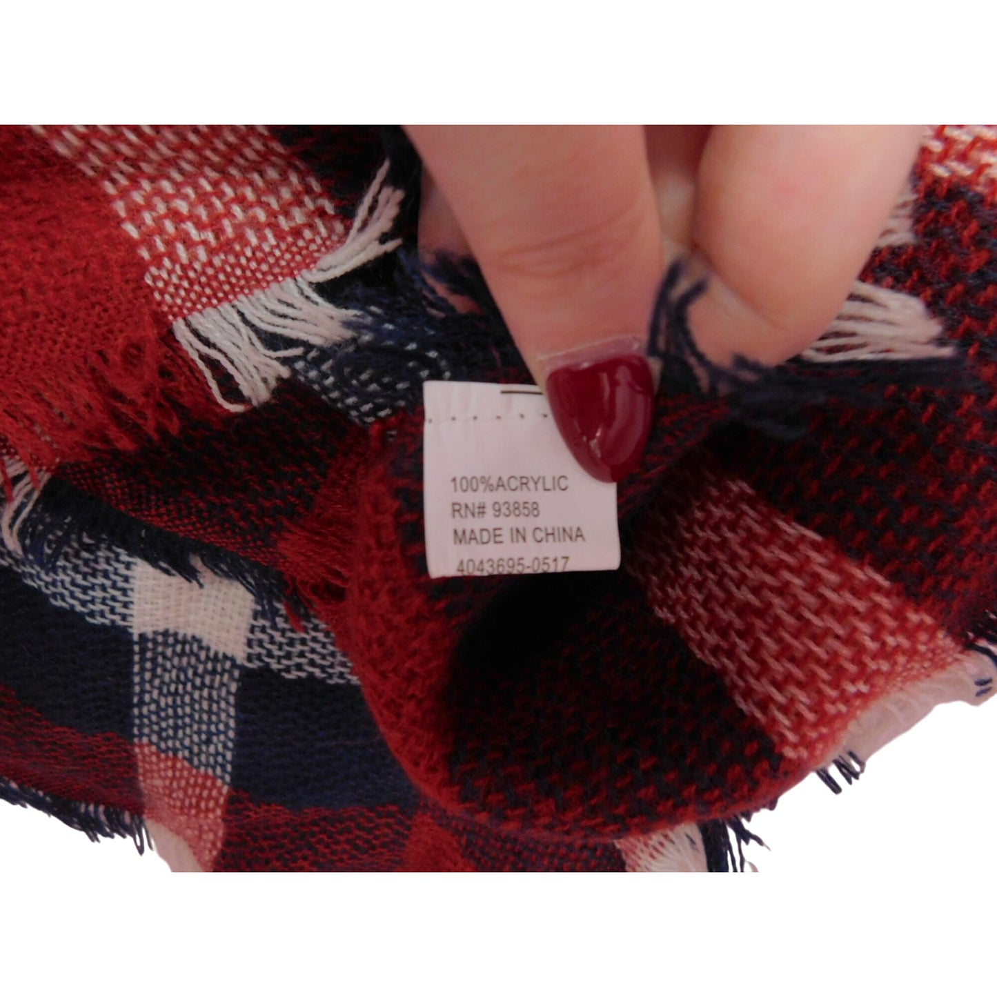 Écharpe-couverture à carreaux écossais rouge bleu marine classique de grande taille et légère, 55"