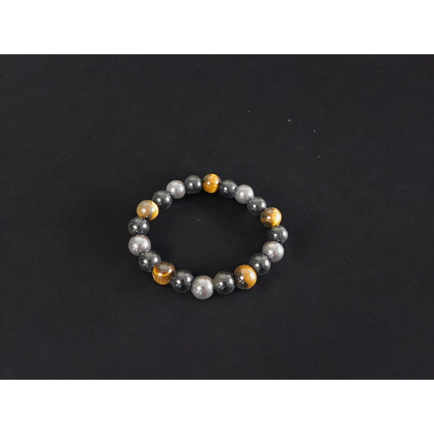 Bracelet Triple Protection Hématite Obsidienne Noire Oeil de Tigre Pour Protection 8mm