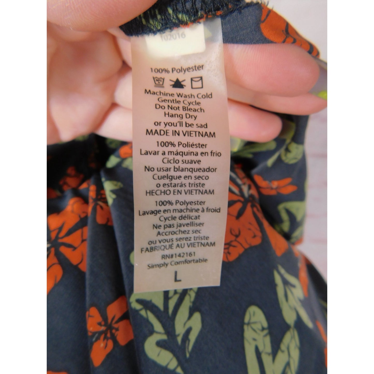 LuLaRoe Navy Floral Duster Vest L - Long Open Front - Excellent