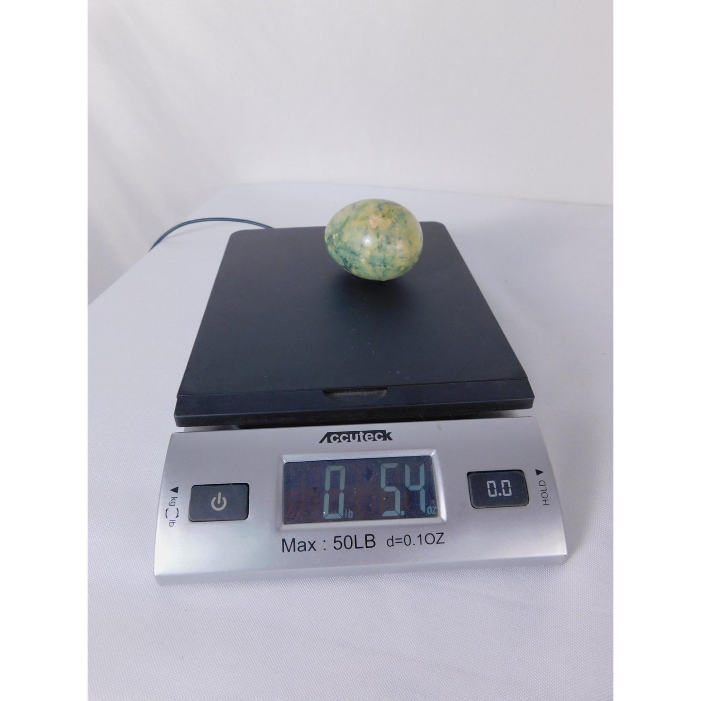 Polished Green Stone Egg 0.54oz Gemstone Sphere Witch Altar Decor Display