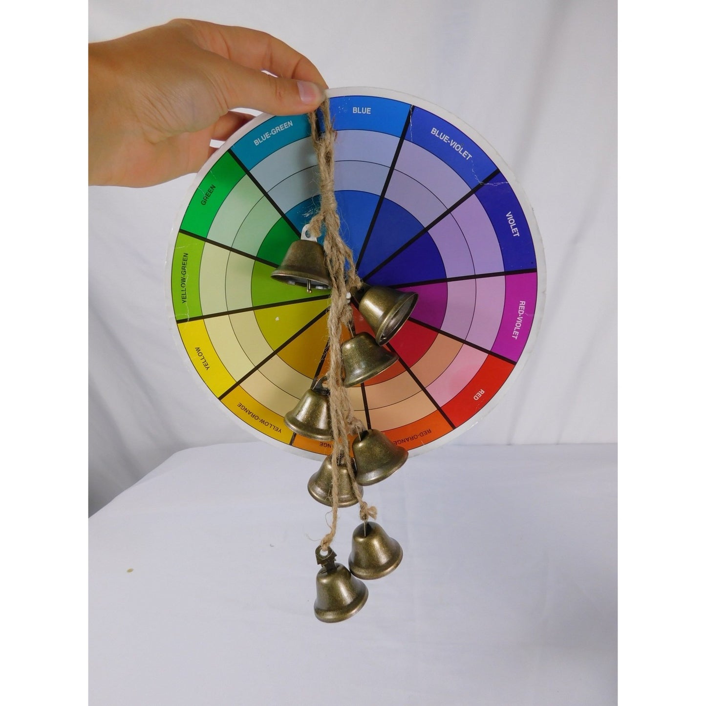Decorative Hanging Witch Bells For Protection 7 Brass Bells On Jute Twine