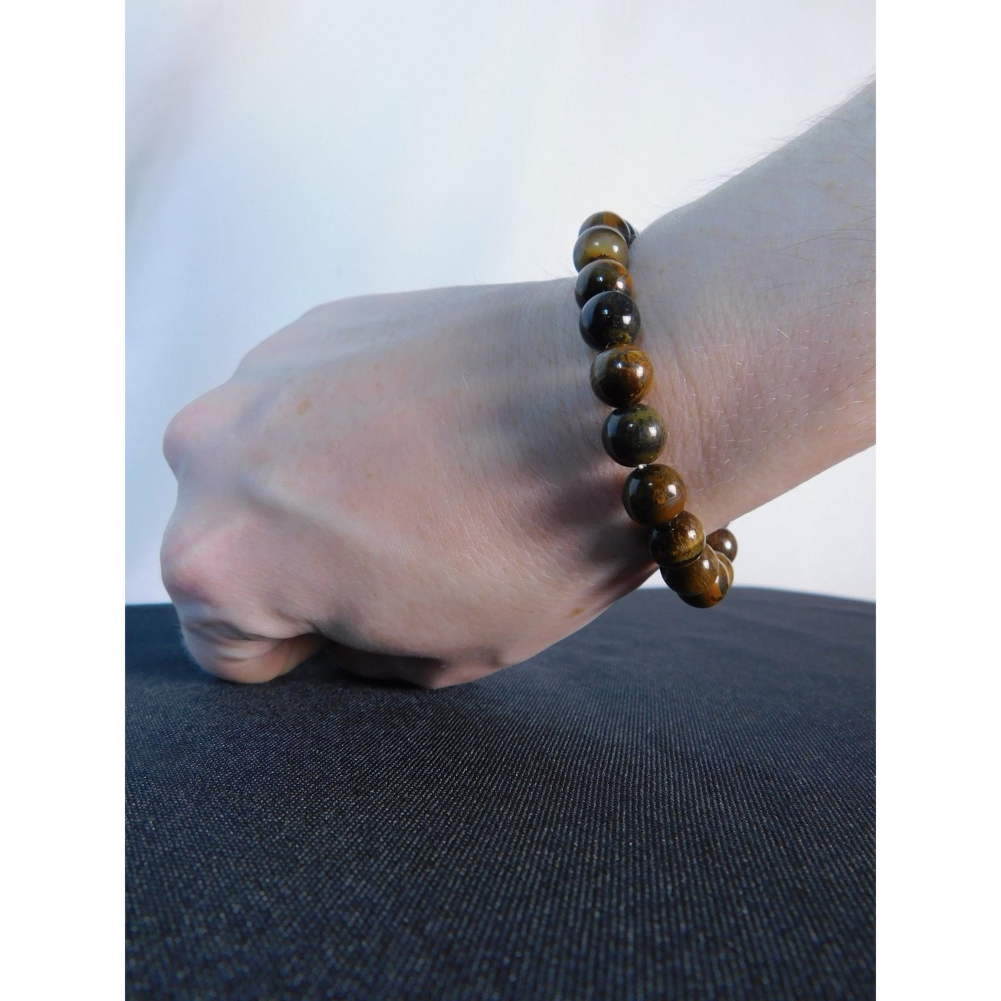 Tiger Eye Gemstone Bracelet Beaded Crystal Healing Jewelry Unisex Wealth Protect
