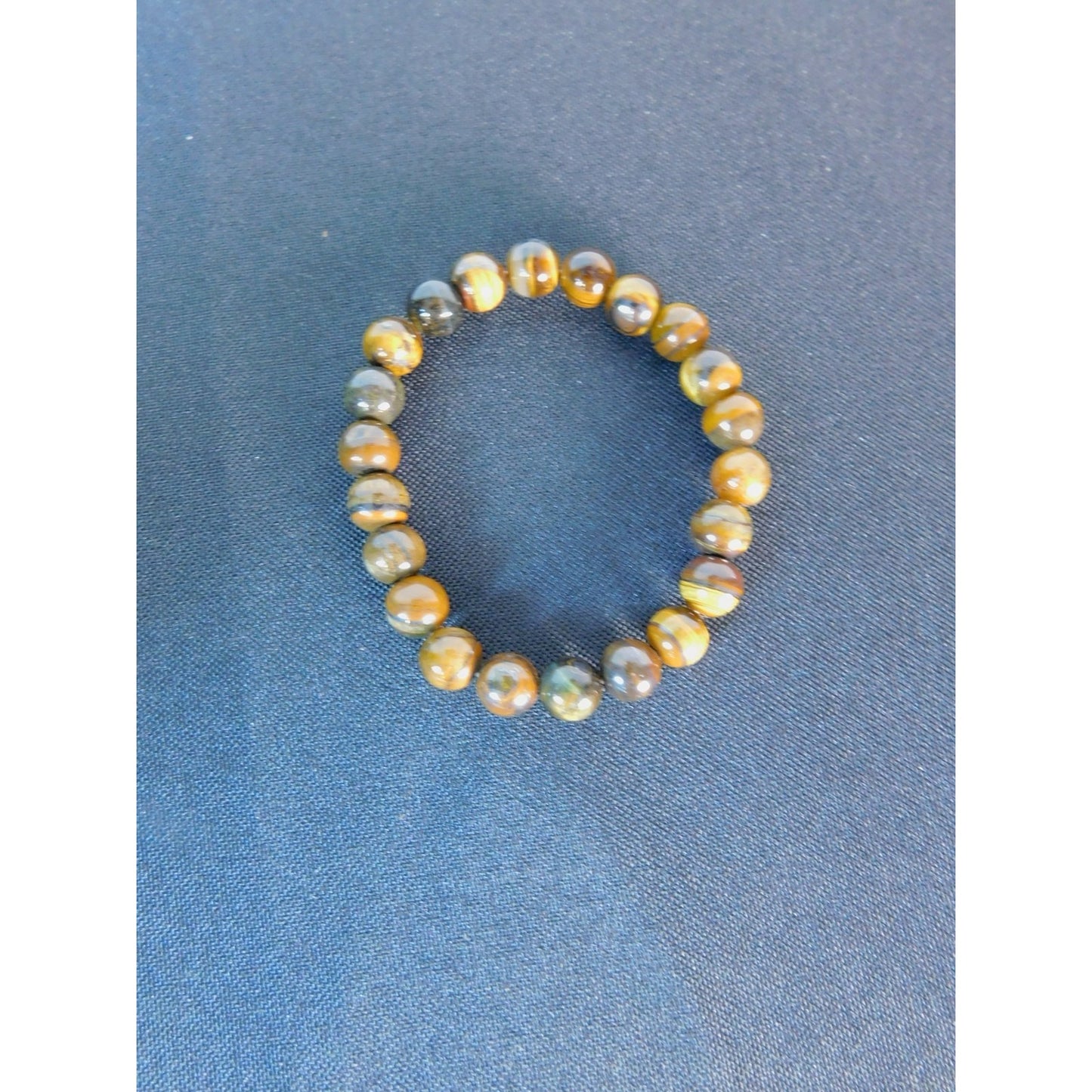 Tiger Eye Gemstone Bracelet Beaded Crystal Healing Jewelry Unisex Wealth Protect