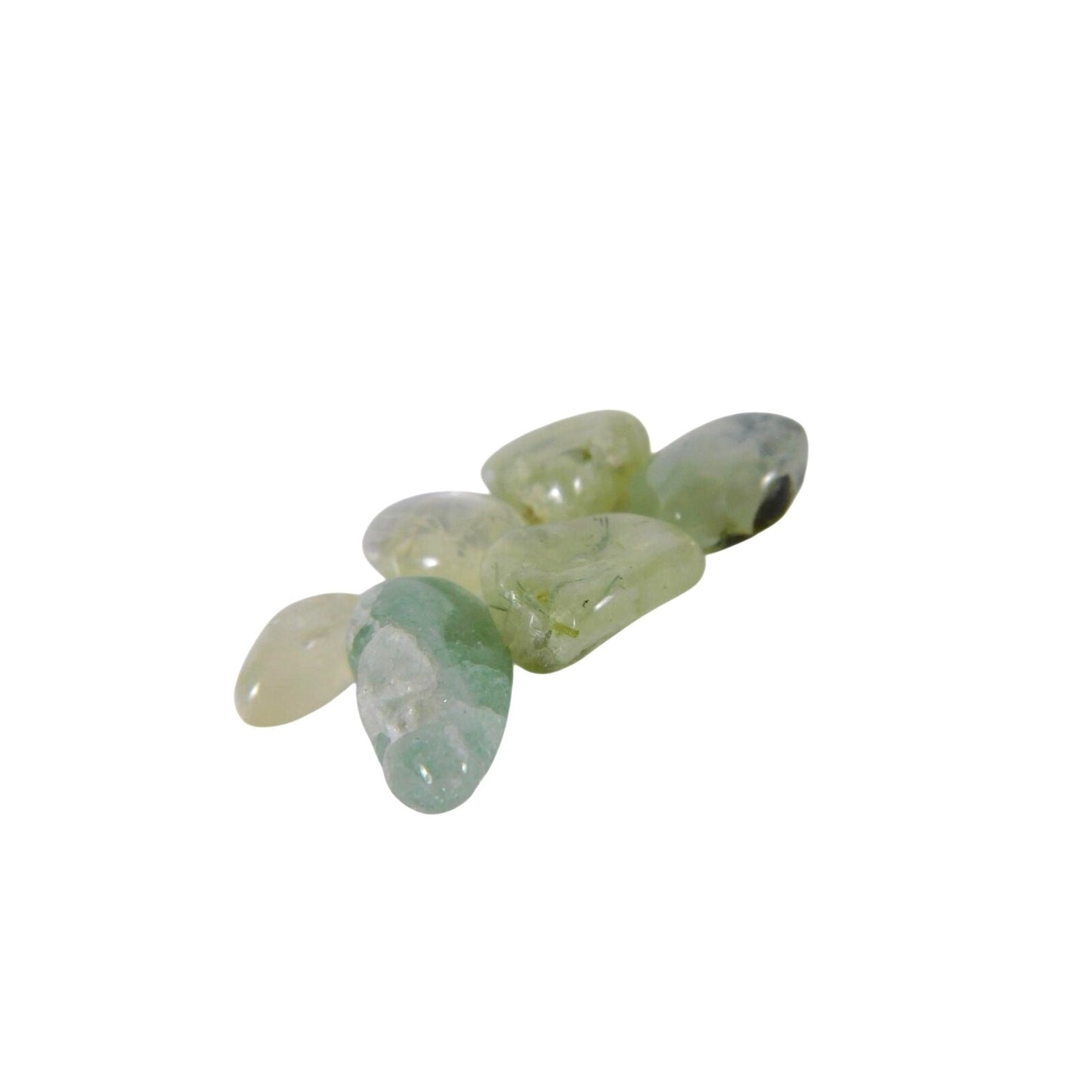 Natural Prehnite Tumbled Stone Lot Small Green Crystal Set Polished Prehnite Stones