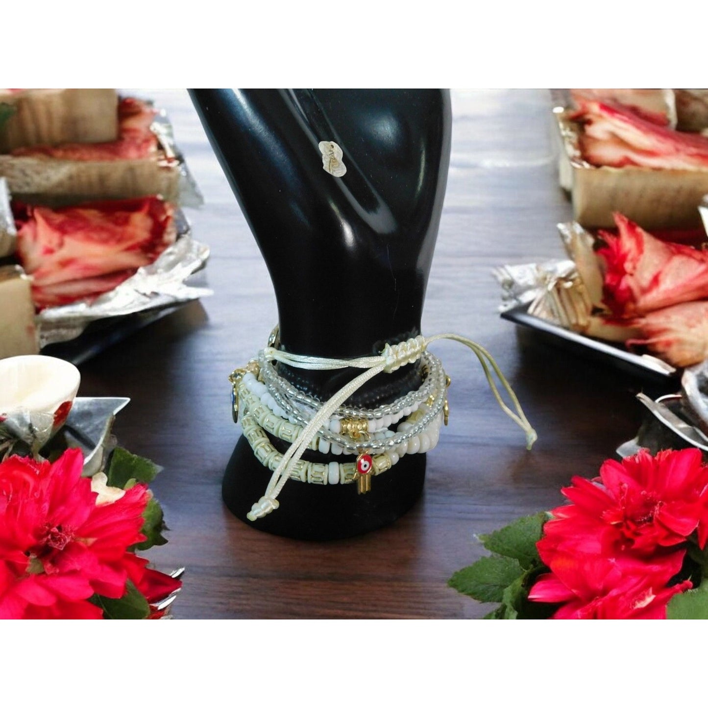 Ensemble de bracelets perlés Boho Evil Eye et Hamsa pour femmes