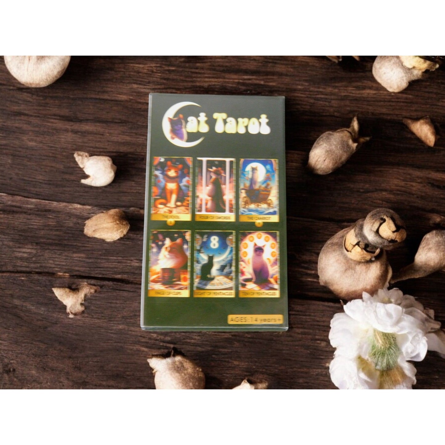 Cat Tarot Card Deck 78 Cards, 4.13" x 2.48" Mystical Cat Artwork NIB