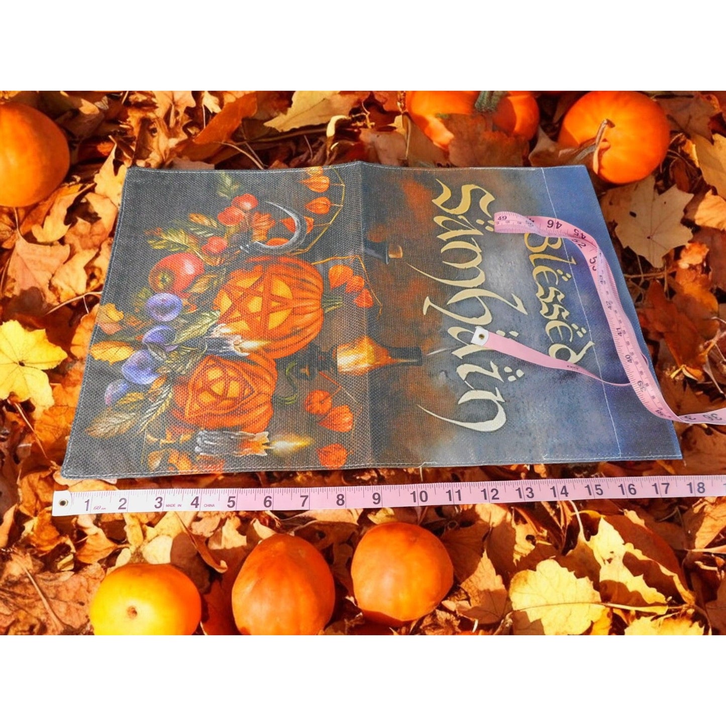 Drapeau de jardin béni de Samhain Halloween Automne Décoration d'intérieur