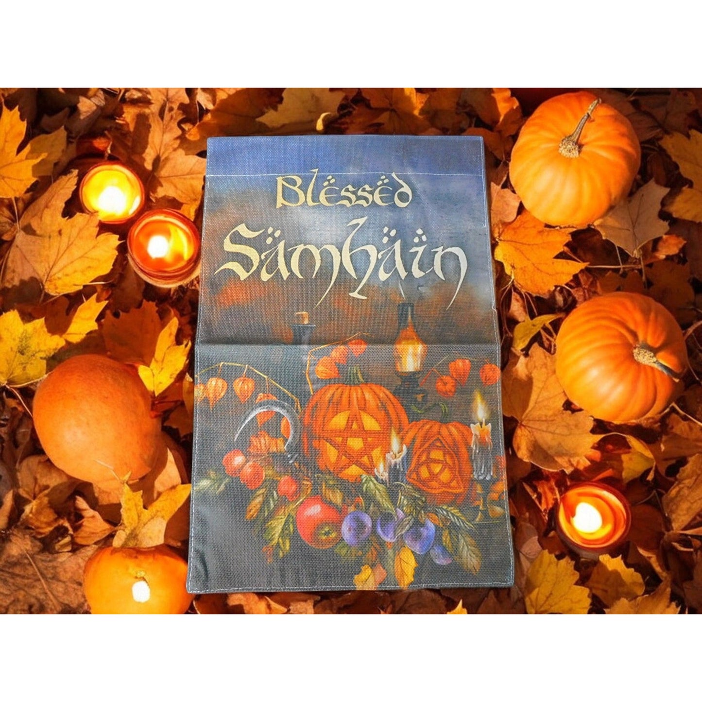 Drapeau de jardin béni de Samhain Halloween Automne Décoration d'intérieur