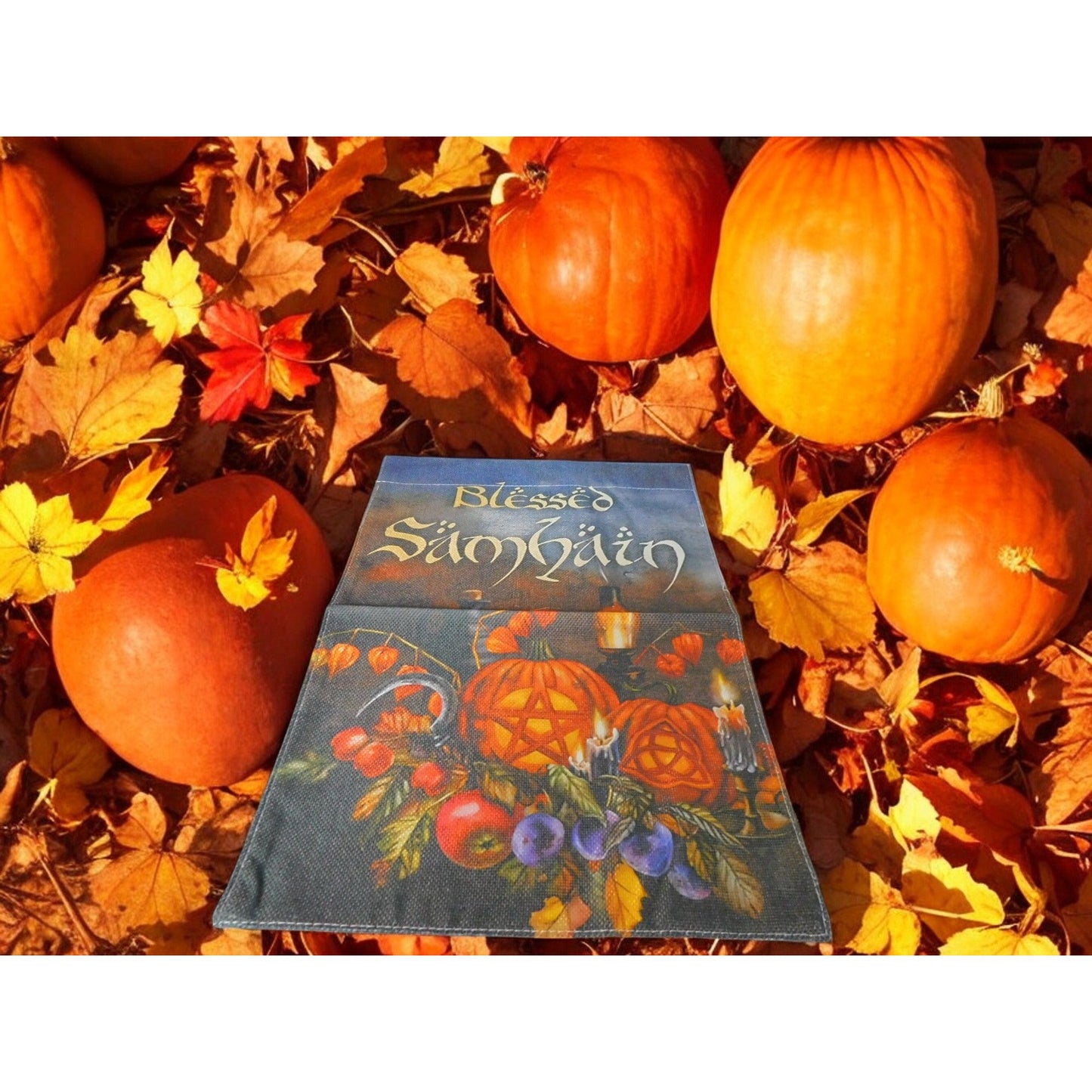 Drapeau de jardin béni de Samhain Halloween Automne Décoration d'intérieur