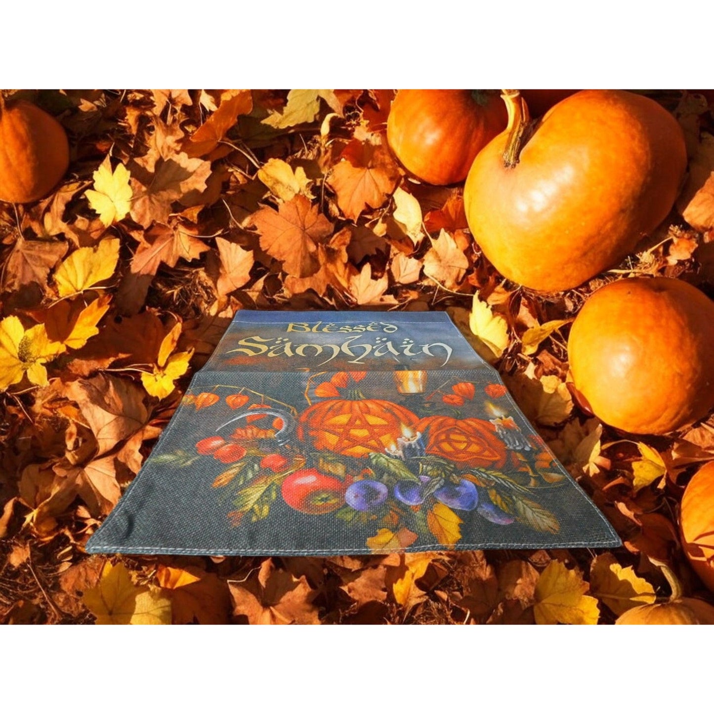Drapeau de jardin béni de Samhain Halloween Automne Décoration d'intérieur