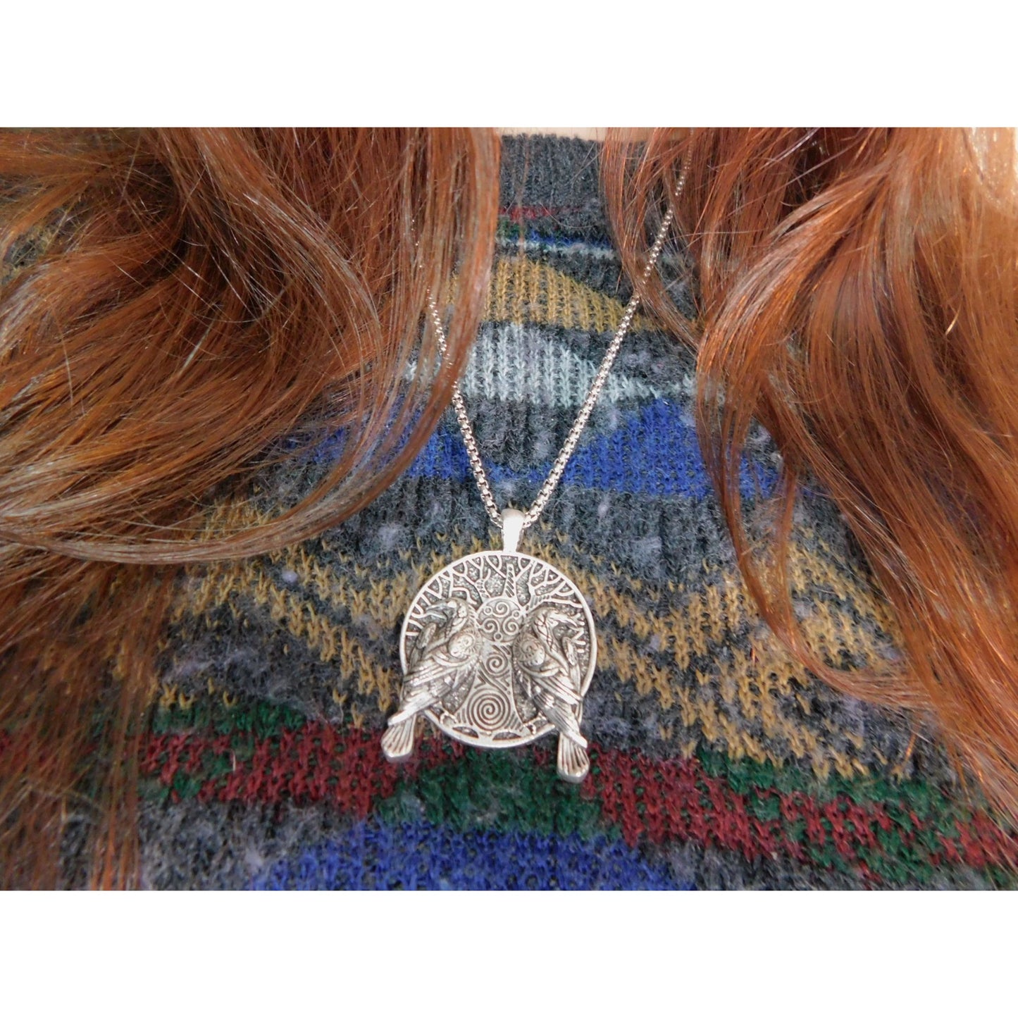 Viking Raven Tree of Life Pendant Necklace Norse Mythology