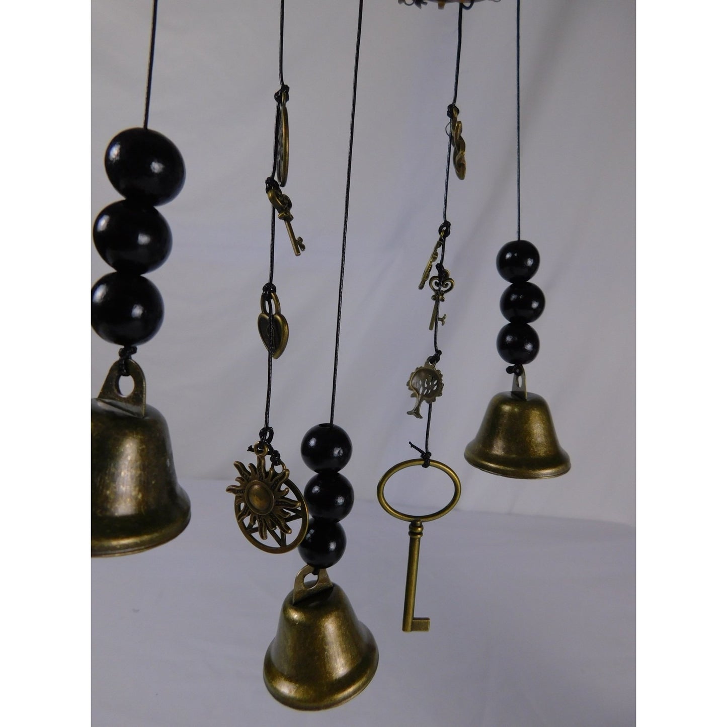 Handmade Grapevine Wreath Witches Bells For Protection With Brass Bells & Charms