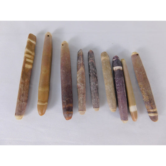 Stone Tube Beads Set 6mm Multicolor Long Stick Pendant Jewelry Making 9pcs